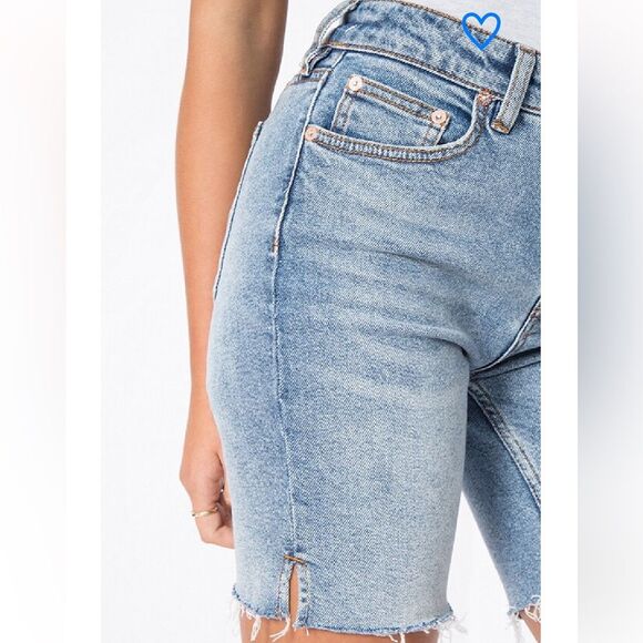 NWT Free People We The Free Avery Bermuda Denim Jean Short Size 25 Pacific Blue - Picture 4 of 13